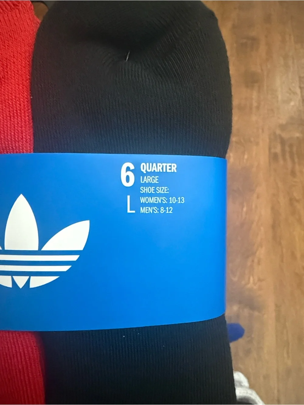 adidas 6-Pack Crew Athletic Socks - Red, Black & Multicolor